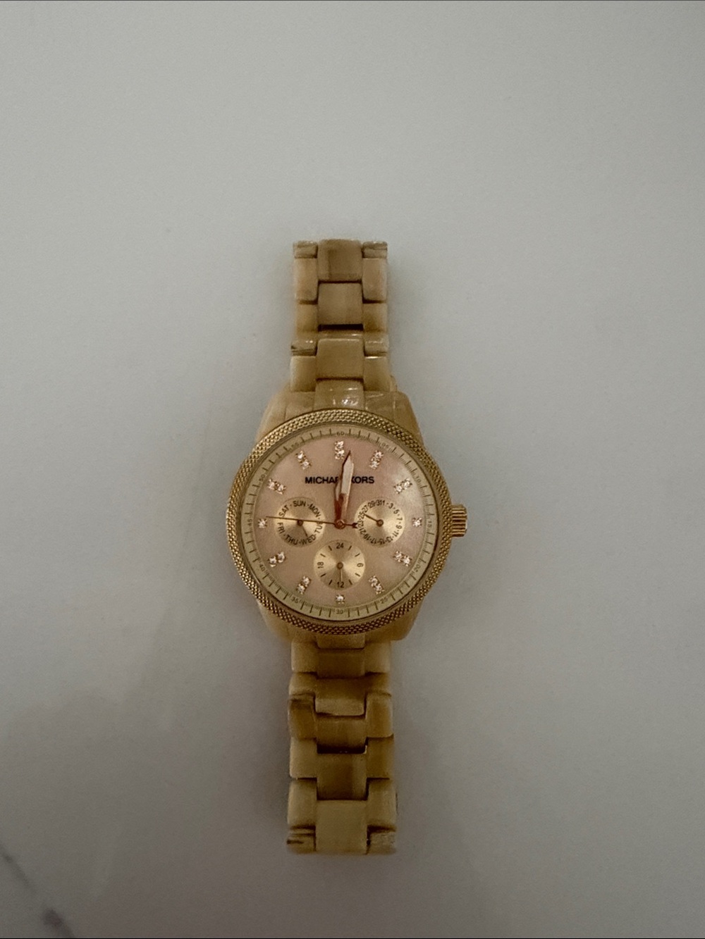 Michael Kors Women's Gold and Champagne Resin Link Watch